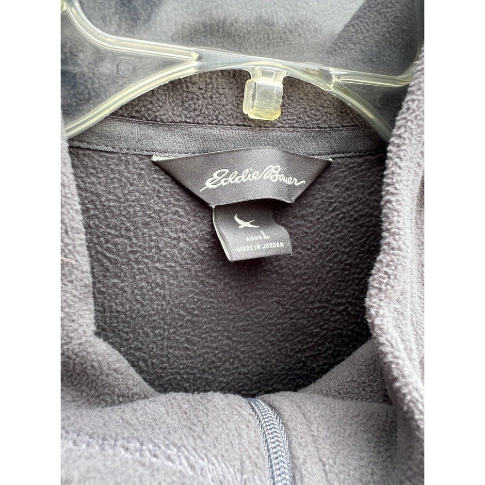 Eddie Bauer Men's Large Fleece Quarter Zip Sweater Gray - Picture 2 of 4